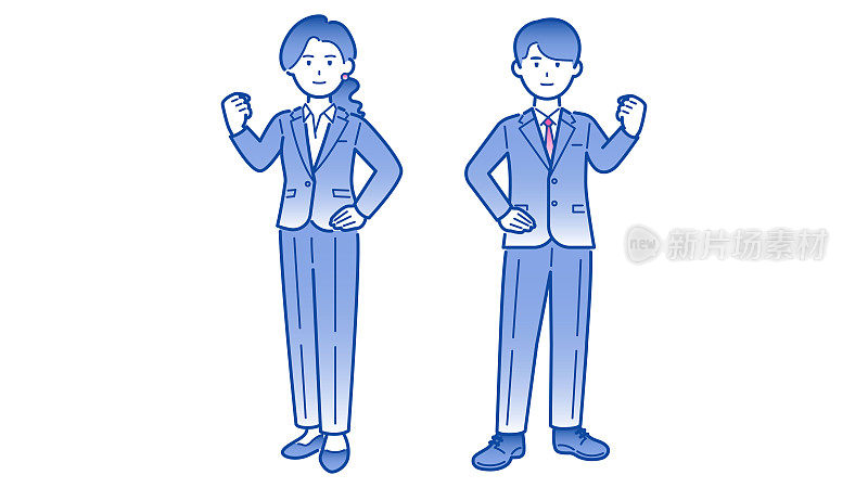 Suit01 /guts姿势/男人和女人/站立插图